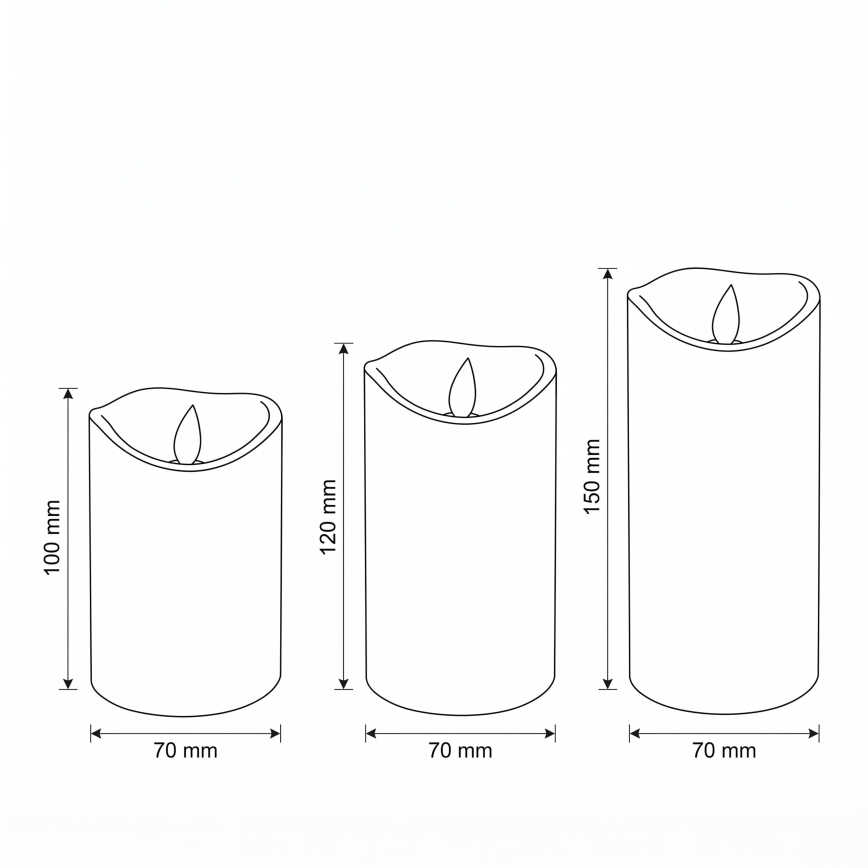 BRILAGI - SET 3x LED kaars LED/3xAAA crèmekleurig + afstandsbediening