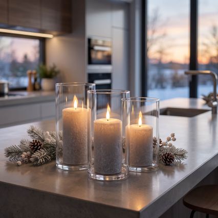 BRILAGI - SET 3x LED-kaarsen LED/2xAA grijs