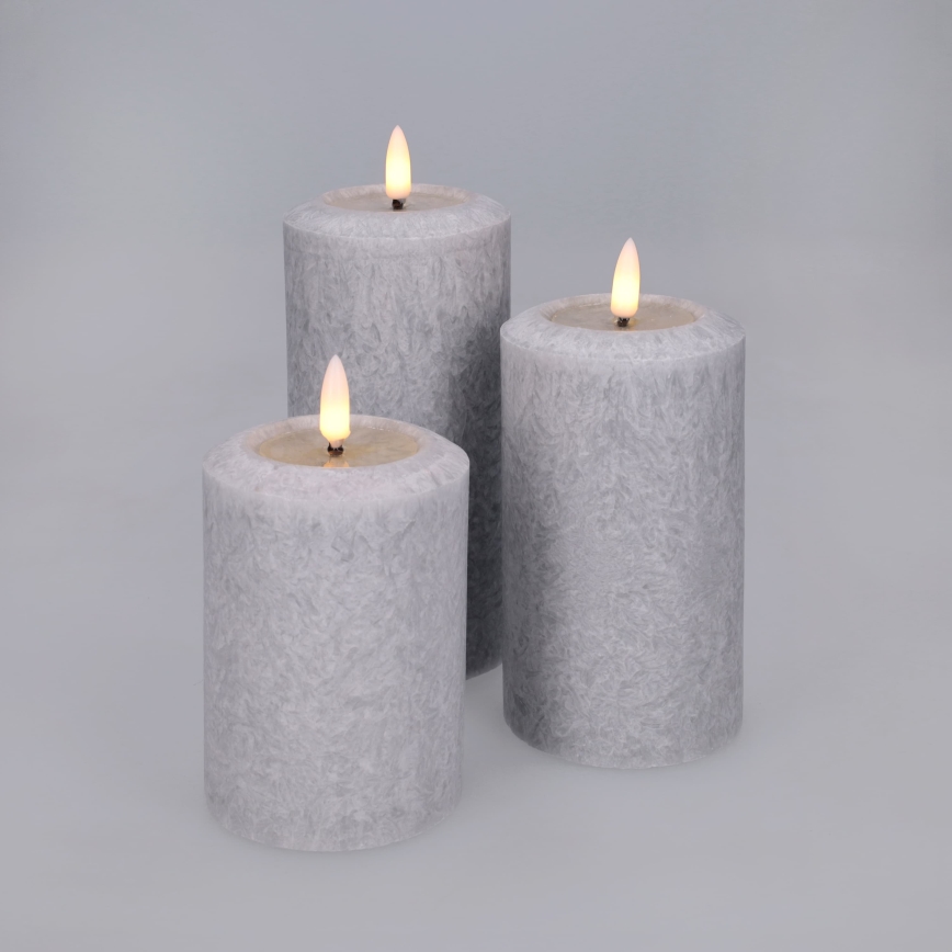 BRILAGI - SET 3x LED-kaarsen LED/2xAA grijs