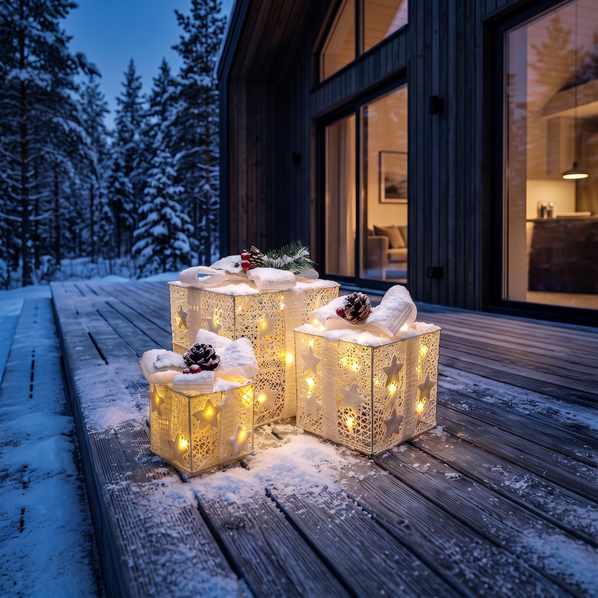 BRILAGI - Set van 3 LED buiten kerstdecoraties LED/230V IP44 cadeaus