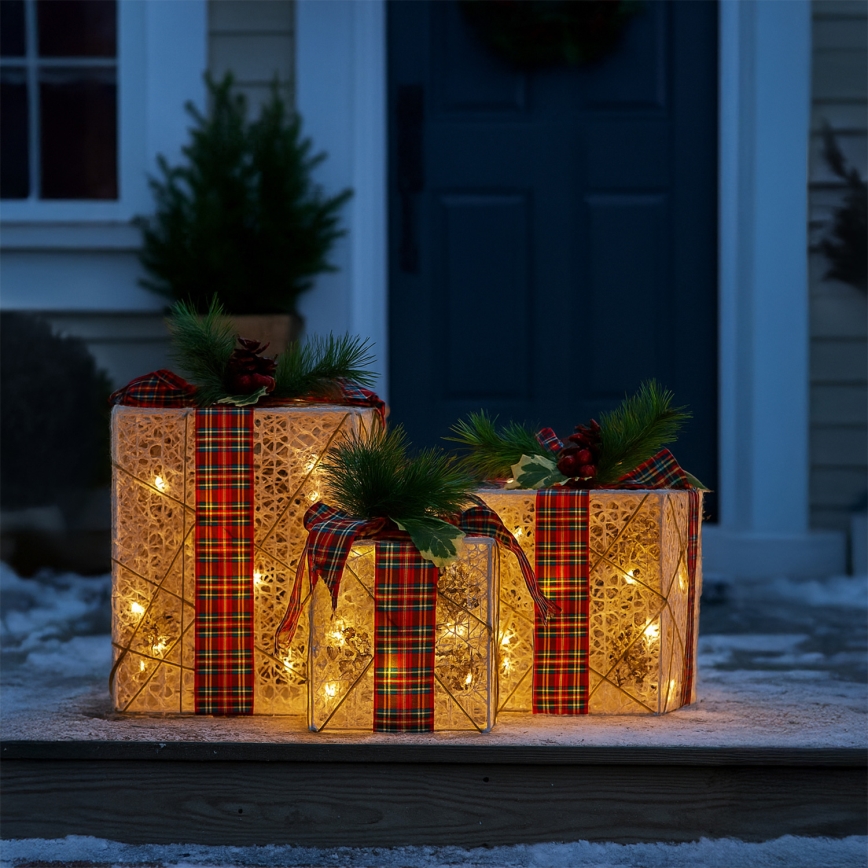 Brilagi - SET van 3 LED-buitenkerstdecoraties LED/230V IP44 cadeaus