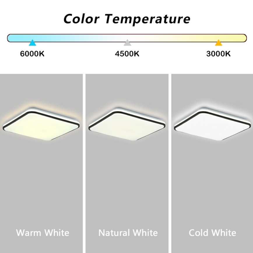 Brilagi - LED dimbare plafondlamp SMART LED/24W/230V 43x43 cm 3000-6000K Wi-Fi Tuya Beacon + afstandsbediening