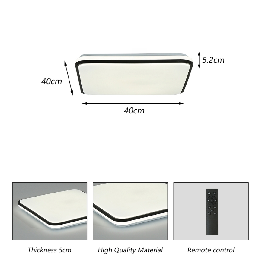 Brilagi - LED dimbare plafondlamp SMART LED/24W/230V 43x43 cm 3000-6000K Wi-Fi Tuya Beacon + afstandsbediening
