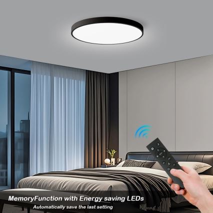 Brilagi - Dimbare SMART LED Plafondlamp POOL/128W/230V 3000-6000K 100 cm Wi-Fi Tuya zwart + afstandsbediening
