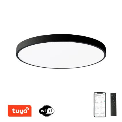 Brilagi - Dimbare SMART LED Plafondlamp POOL/128W/230V 3000-6000K 100 cm Wi-Fi Tuya zwart + afstandsbediening