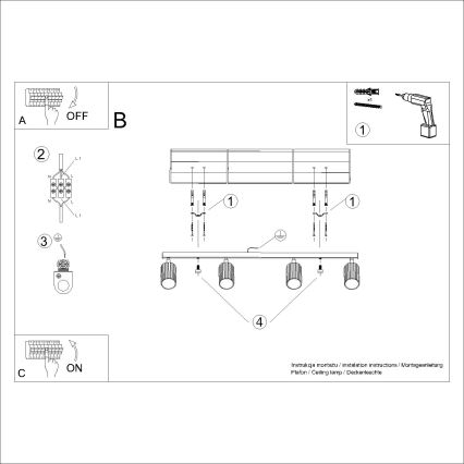 Brilagi - Spot CRESTO 4xGU10/10W/230V zwart