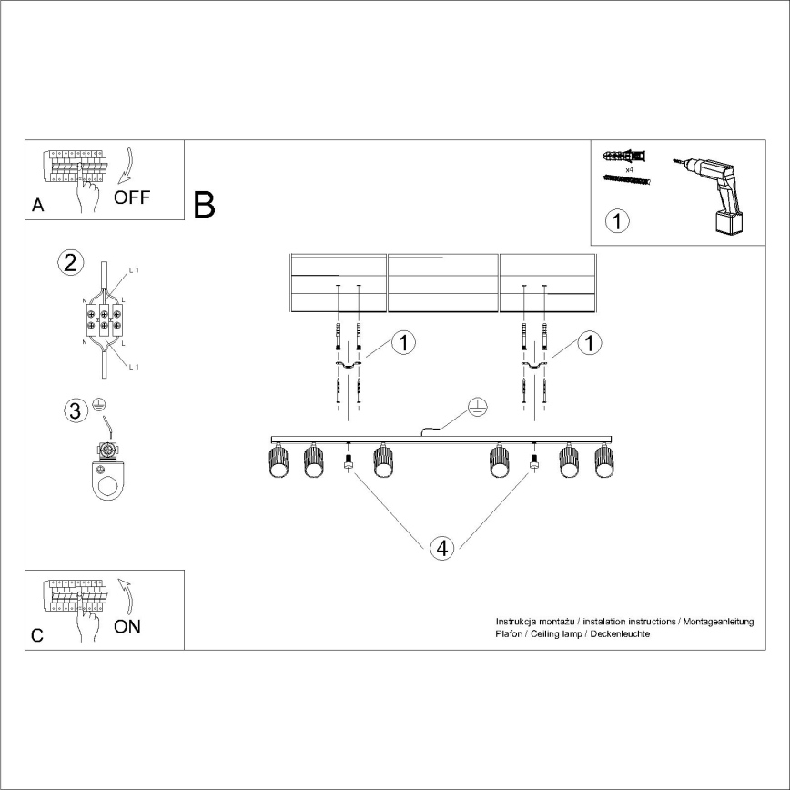 Brilagi - Spot CRESTO 6xGU10/10W/230V zwart