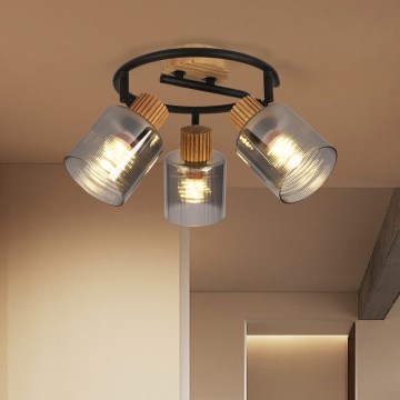 Brilagi - Spot HYGGE 3xE14/15W/230V hout/gerookt