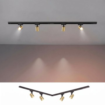 BRILAGI - Spot in railsysteem HUSKY 4xGU10/10W/230V 150 cm zwart/goud