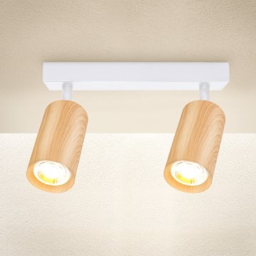 Brilagi - Spot SELE 2xGU10/30W/230V wit/eiken decor