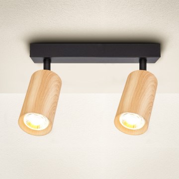 Brilagi - Spot SELE 2xGU10/30W/230V zwart/eiken decor