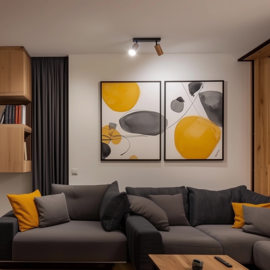 Brilagi - Spot SELE 2xGU10/30W/230V zwart/eiken decor