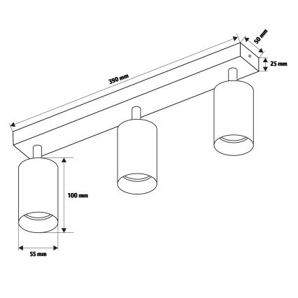 Brilagi - Spot SELE 3xGU10/30W/230V antraciet