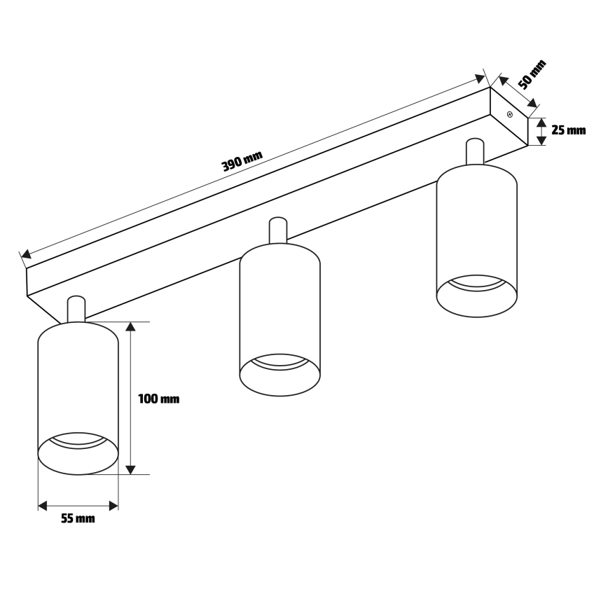 Brilagi - Spot SELE 3xGU10/30W/230V antraciet
