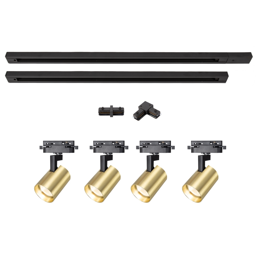 Brilagi - Spot voor railsysteem HUSKY 4xGU10/10W/230V zwart/goud