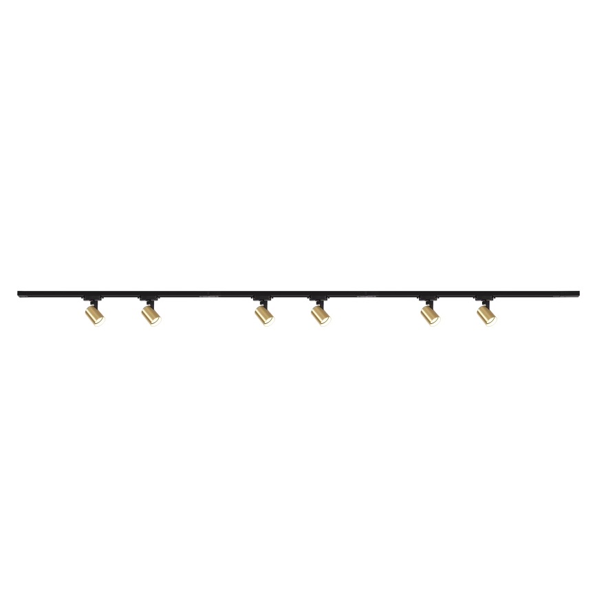 Brilagi - Spot voor railsysteem HUSKY 6x GU10/10W/230V zwart/goud