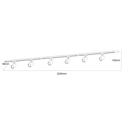 Brilagi - spot voor railsysteem HUSKY 6xGU10/10W/230V zwart/goud