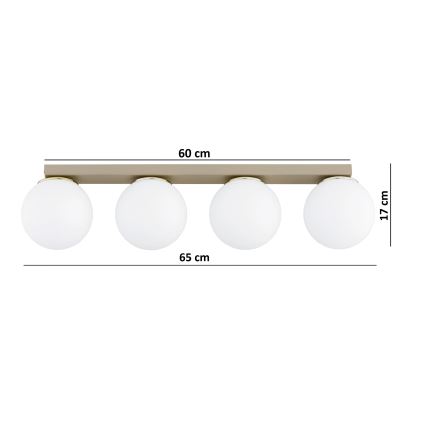Brilagi - Spotarmatuur MILO 4xE27/60W/230V beige/goud
