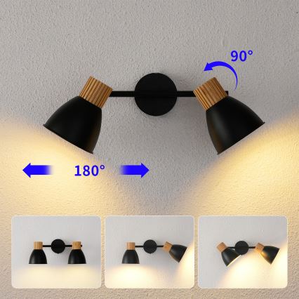 Brilagi - Spotarmatuur ODENSE 2xE14/10W/230V hout/zwart