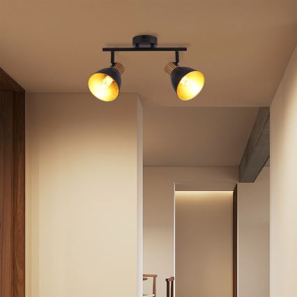 Brilagi - Spotarmatuur ODENSE 2xE14/10W/230V hout/zwart