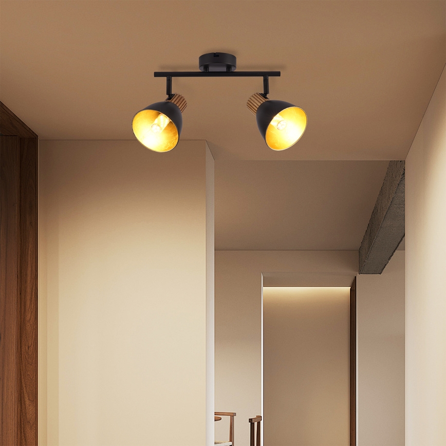 Brilagi - Spotarmatuur ODENSE 2xE14/10W/230V hout/zwart