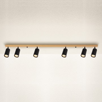 Brilagi - Spotarmatuur SELE 6xGU10/30W/230V zwart/eikendecor