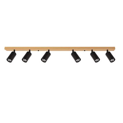 Brilagi - Spotarmatuur SELE 6xGU10/30W/230V zwart/eikendecor