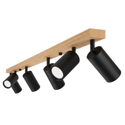 Brilagi - Spotarmatuur SELE 6xGU10/30W/230V zwart/eikendecor