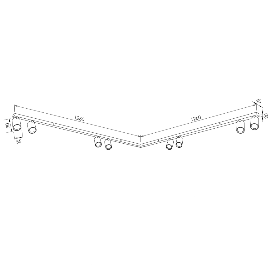 BRILAGI - Spotarmatuur SELE LONG 8xGU10/30W/230V beige