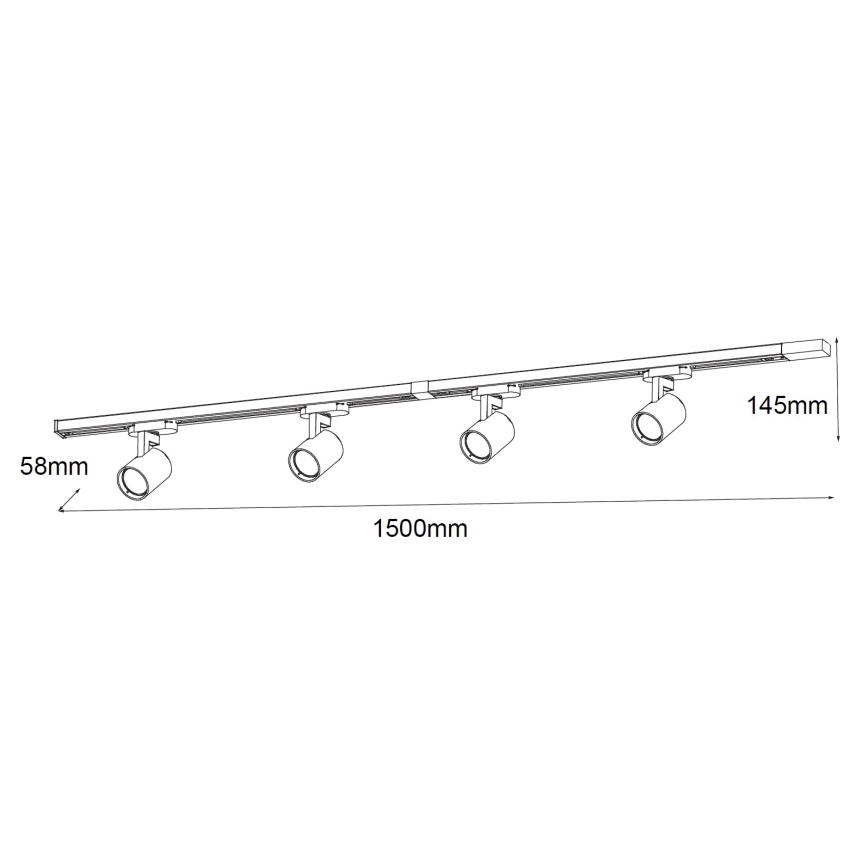 Brilagi - Spotarmatuur voor railsysteem HUSKY 4x GU10/10W/230V wit