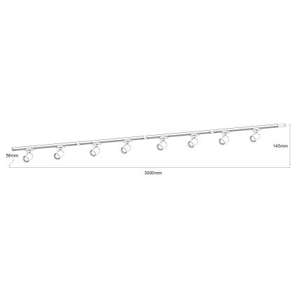 Brilagi - Spotarmatuur voor railsysteem HUSKY 8xGU10/10W/230V wit