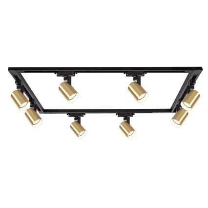 Brilagi - Spotarmatuur voor railsysteem HUSKY, 8xGU10/10W/230V, zwart/goud