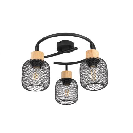 Brilagi - Spotlamp BASKLITE 3xE27/15W/230V hout/zwart