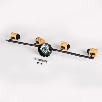 Brilagi - Spotlamp BASKLITE 4xE27/15W/230V hout/zwart