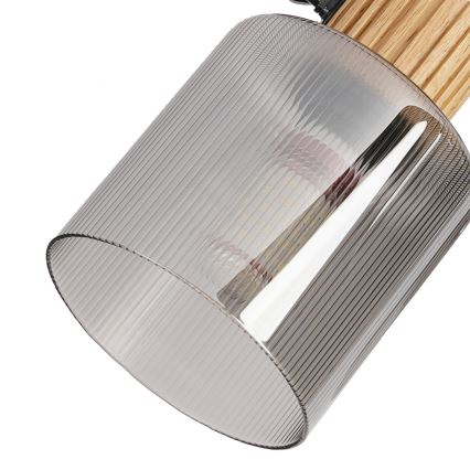 Brilagi - Spotlamp HYGGE 2xE14/15W/230V hout/gerookt glas