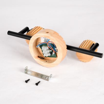 Brilagi - Spotlamp HYGGE 2xE14/15W/230V hout/gerookt glas