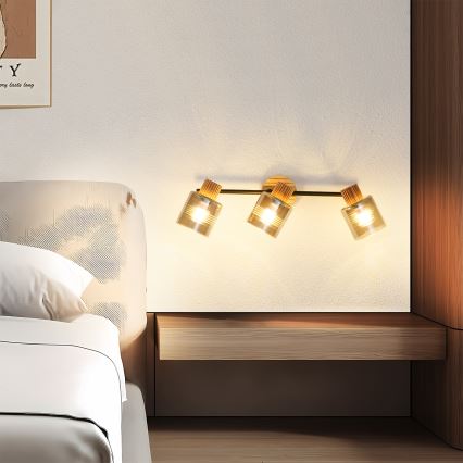 Brilagi - Spotlamp HYGGE 3xE14/15W/230V hout/rookkleurig