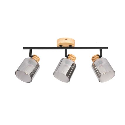 Brilagi - Spotlamp HYGGE 3xE14/15W/230V hout/rookkleurig