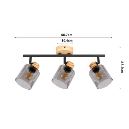 Brilagi - Spotlamp HYGGE 3xE14/15W/230V hout/rookkleurig