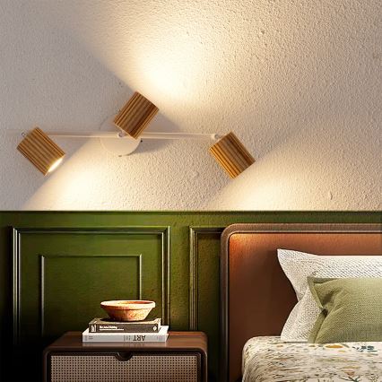 Brilagi - Spotlamp MODERN WOOD 3xGU10/8W/230V hout/wit