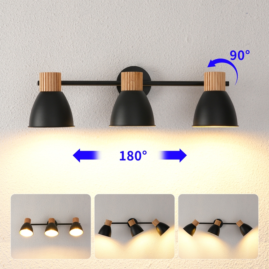 Brilagi - Spotlamp ODENSE 3xE14/10W/230V hout/zwart