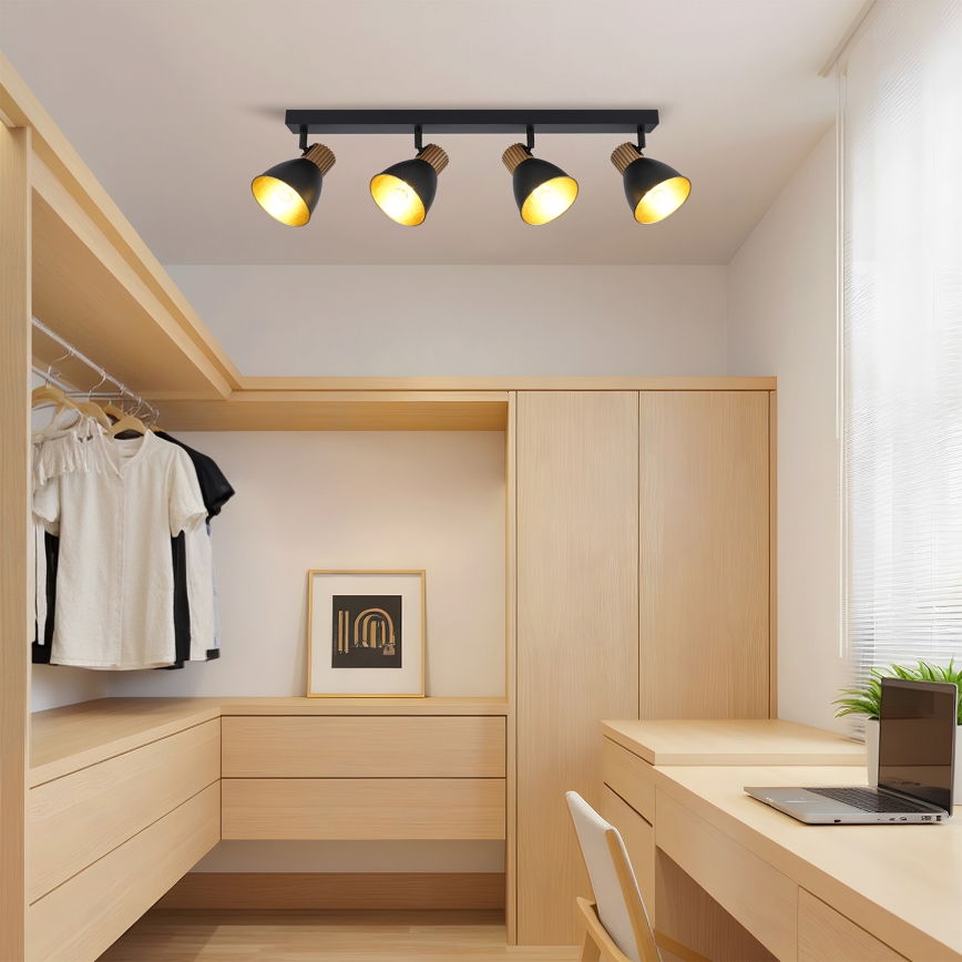 Brilagi - Spotlamp ODENSE 4xE14/10W/230V hout/zwart