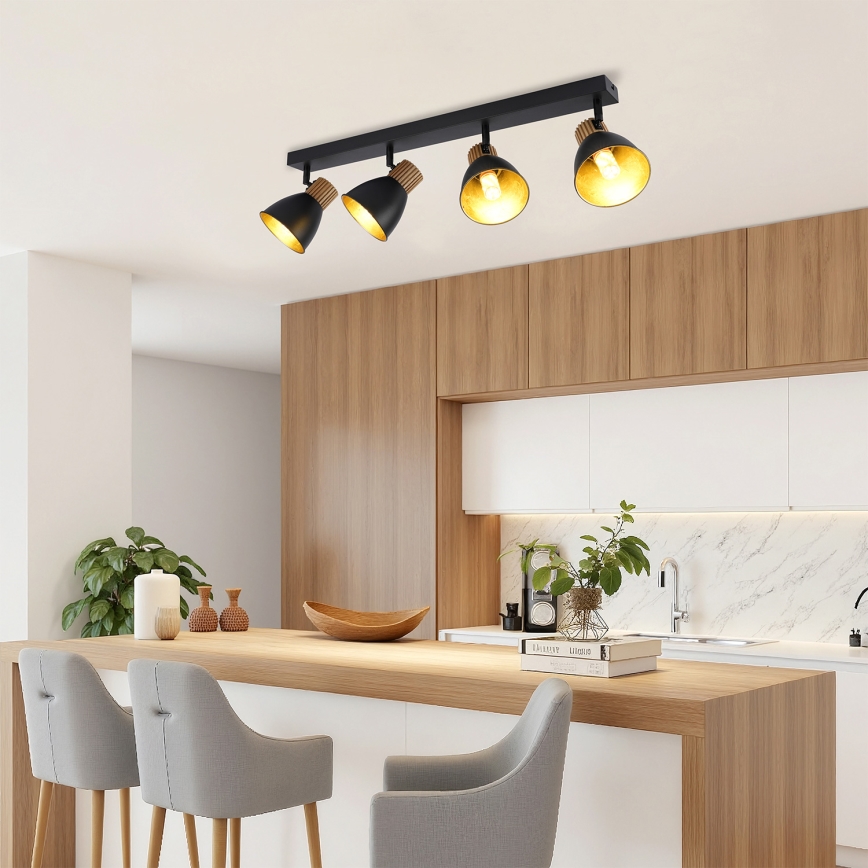 Brilagi - Spotlamp ODENSE 4xE14/10W/230V hout/zwart