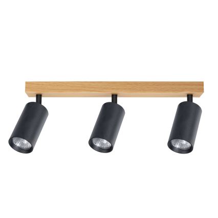 Brilagi - Spotlamp SELE 3xGU10/30W/230V zwart/eiken decor
