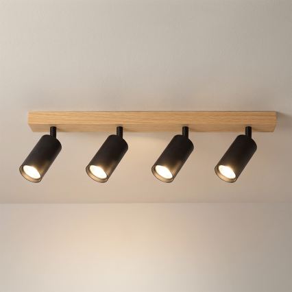 Brilagi - Spotlamp SELE 4xGU10/30W/230V zwart/eiken decor