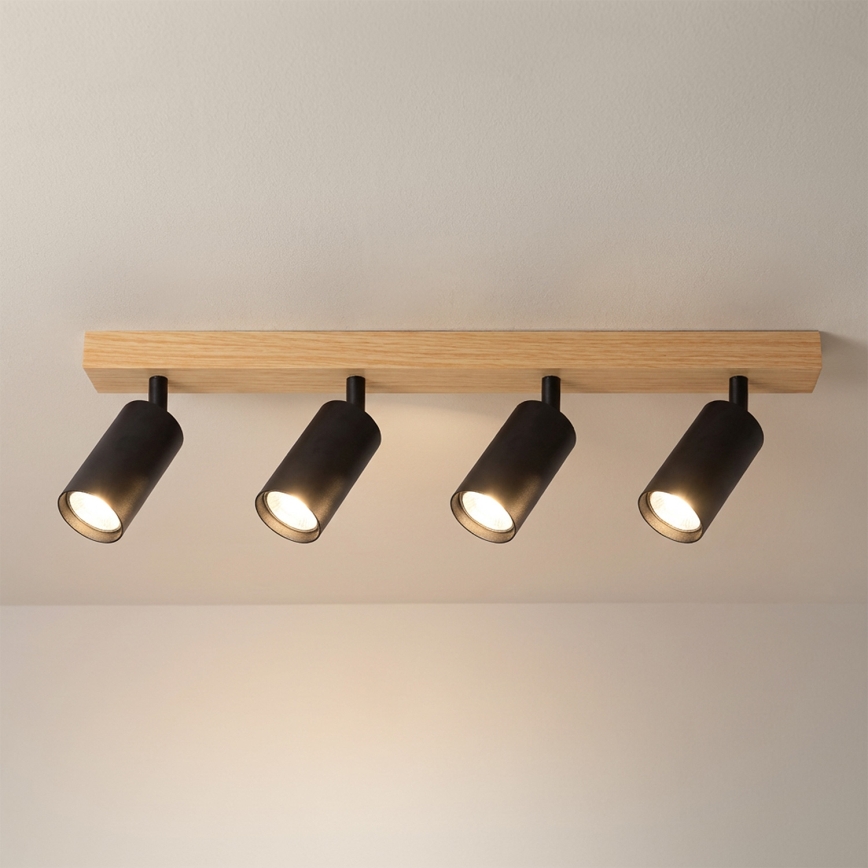 Brilagi - Spotlamp SELE 4xGU10/30W/230V zwart/eiken decor