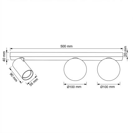 Brilagi - spotlamp SELE BALL 1xGU10/30W/230V + 2xG9/10W wit