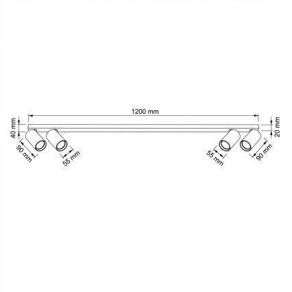 Brilagi - Spotlamp SELE LONG 4x GU10/30W/230V beige