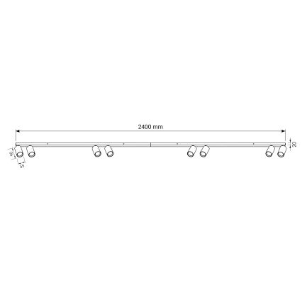 BRILAGI - Spotlamp SELE LONG 8xGU10/30W/230V wit