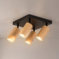 Brilagi - Spotlamp SELE SQUARE 4xGU10/30W/230V zwart/eiken decor